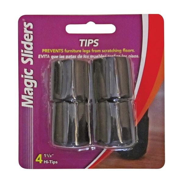 Magic Sliders Magic Sliders Vinyl Leg Tip Black Round 1-1/8 in. W 4 pk 97599 - main